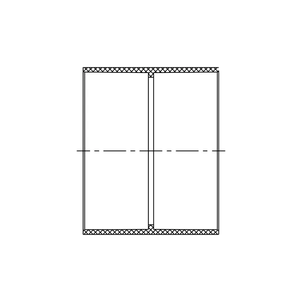 Technical line drawing of a cleanout Plug, male thread, PVC SDR 35 sewer fitting