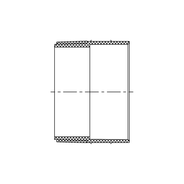 Technical line drawing of a male Adapter, male thread by Hub, PVC SDR 35 sewer fitting