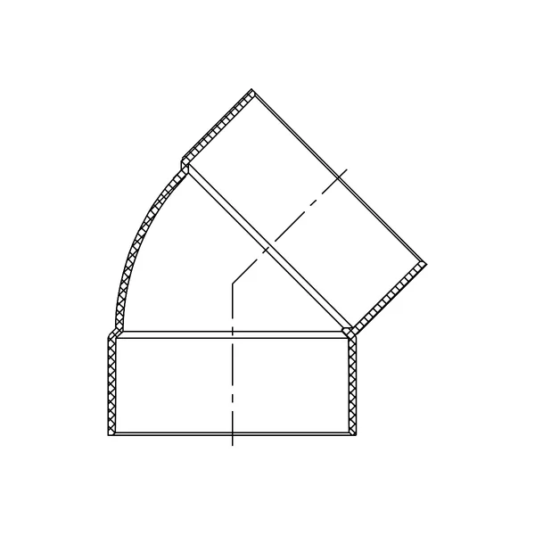 Technical line drawing of a reducing Sanitary Tee, All Hub, PVC SDR 35 sewer fitting