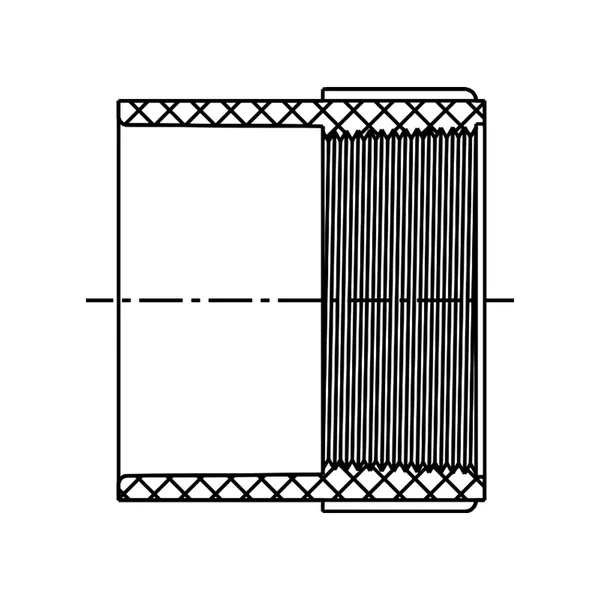 Technical line drawing of a female Adapter, Slip by female thread, Schedule 40 PVC fitting, UVR line